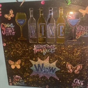 Colorful Wine Themed Wall Art